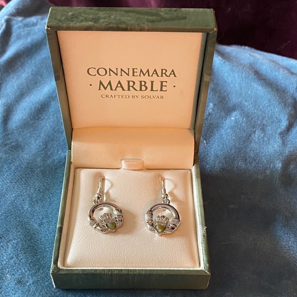 Tara Silver/ Connemara Stone Earrings